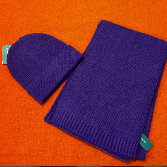 Ichi purple soft hat and scarf coordinated set NWT - Picture 1 of 9